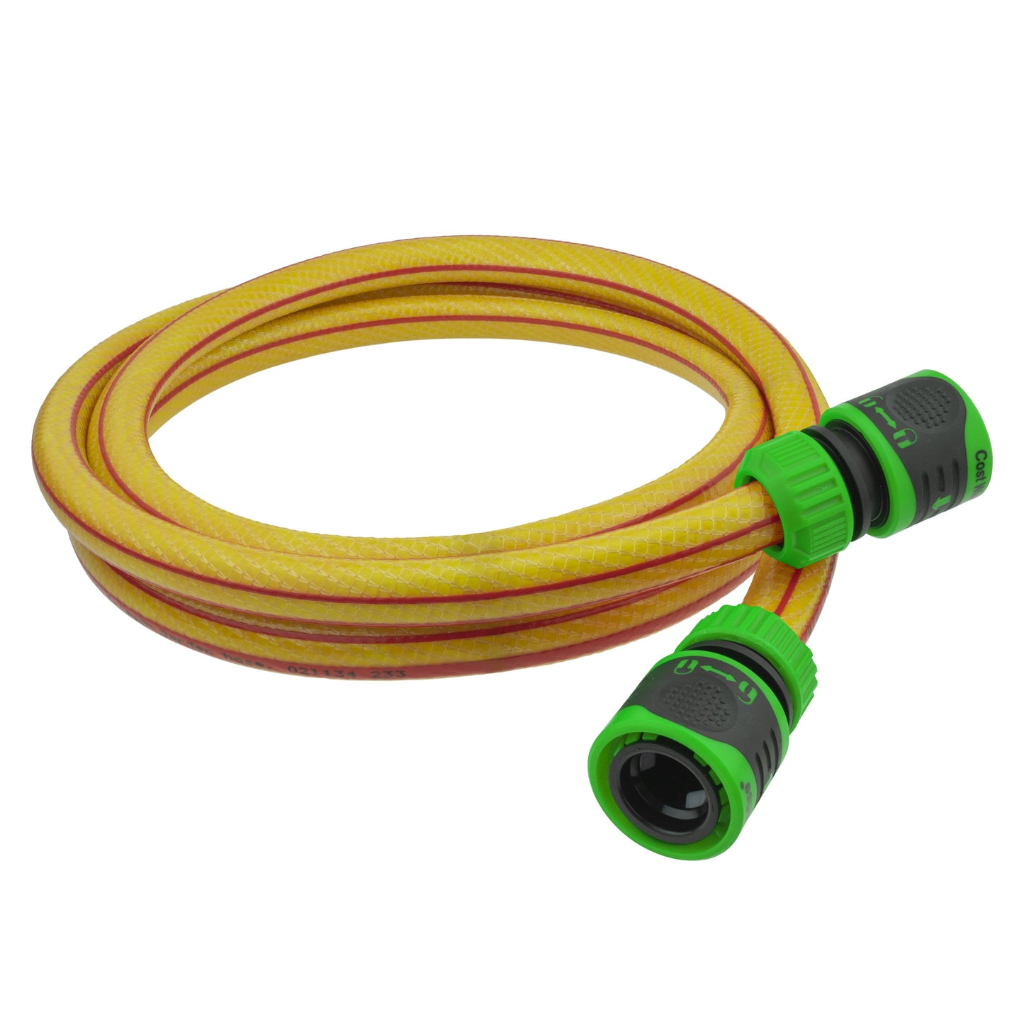 AP Supplies Premium Garden Hose Yellow with Green Lock Connectors - 2m + 2 connectors - 1 set
