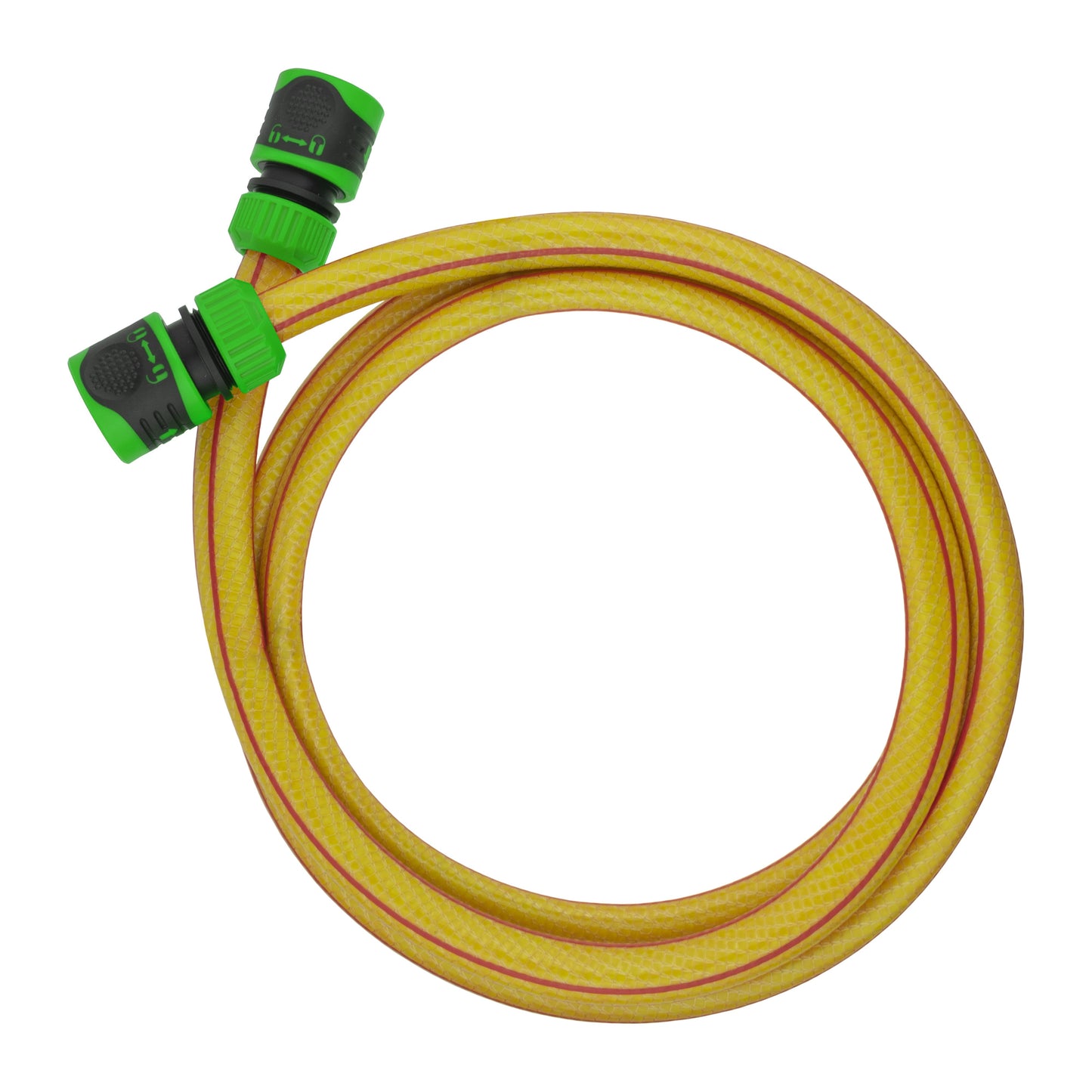 AP Supplies Premium Garden Hose Yellow with Green Lock Connectors - 1m + 2 connectors - 1 set