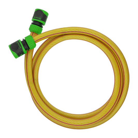 AP Supplies Premium Garden Hose Yellow with Green Lock Connectors - 1m + 2 connectors - 1 set
