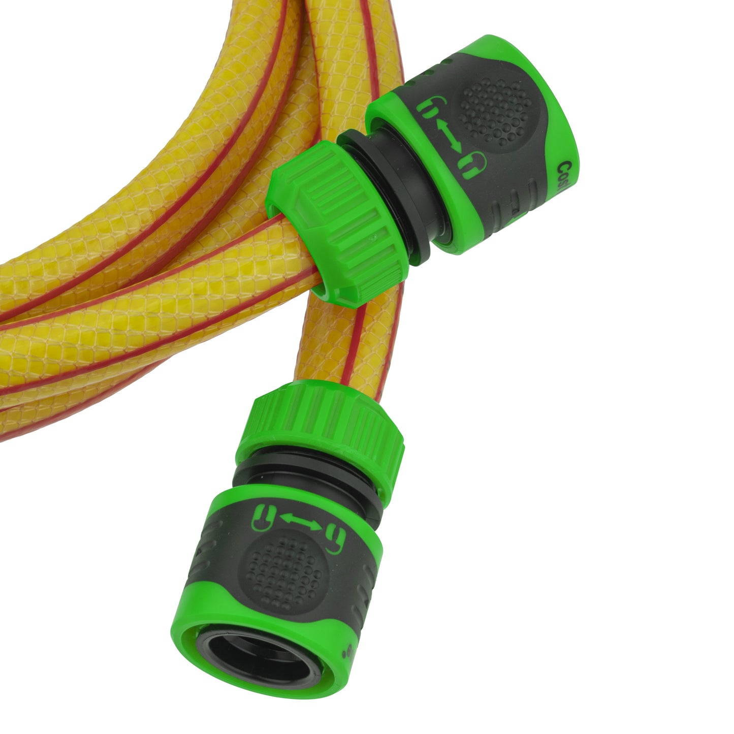 AP Supplies Premium Garden Hose Yellow with Green Lock Connectors - 3m + 2 connectors - 1 set