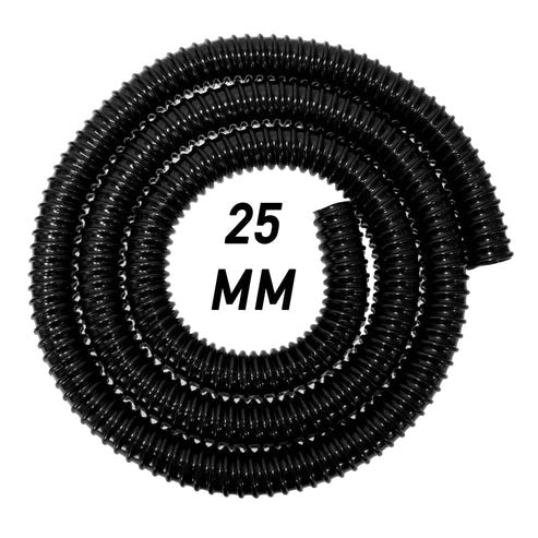 AP Supplies Corrugated Pipe 1" (25mm) with 2 x Double Wire Clips Set - 2m + 2x double wire