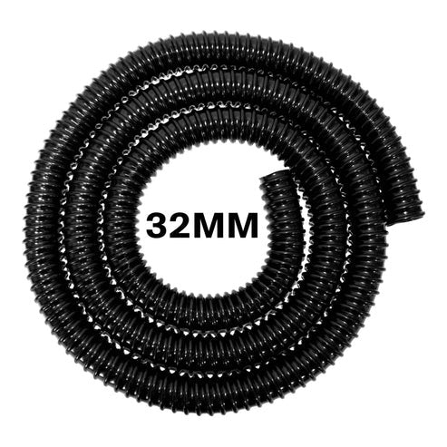 AP Supplies Corrugated Pipe 1.25" (32mm) with 2 x Double Wire Clips Set - 3m + 2x double wire