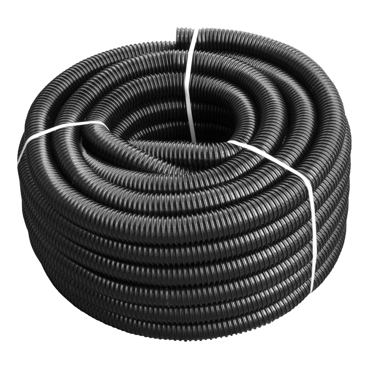 AP Supplies Corrugated Pipe 2" (50mm) with 2 x Double Wire Clips Set - 10m