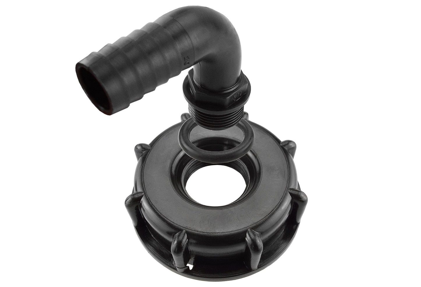 IBC 2 S60X6 Cap with Pond Elbow 20mm Barb Barb Connector Drip Irrigation Fitting