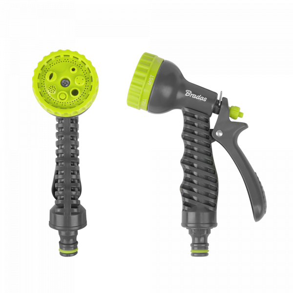 Hose Gun Water Sprayer 7-Pattern Adjustable, Lime Hose Connector Set Tap Adapter