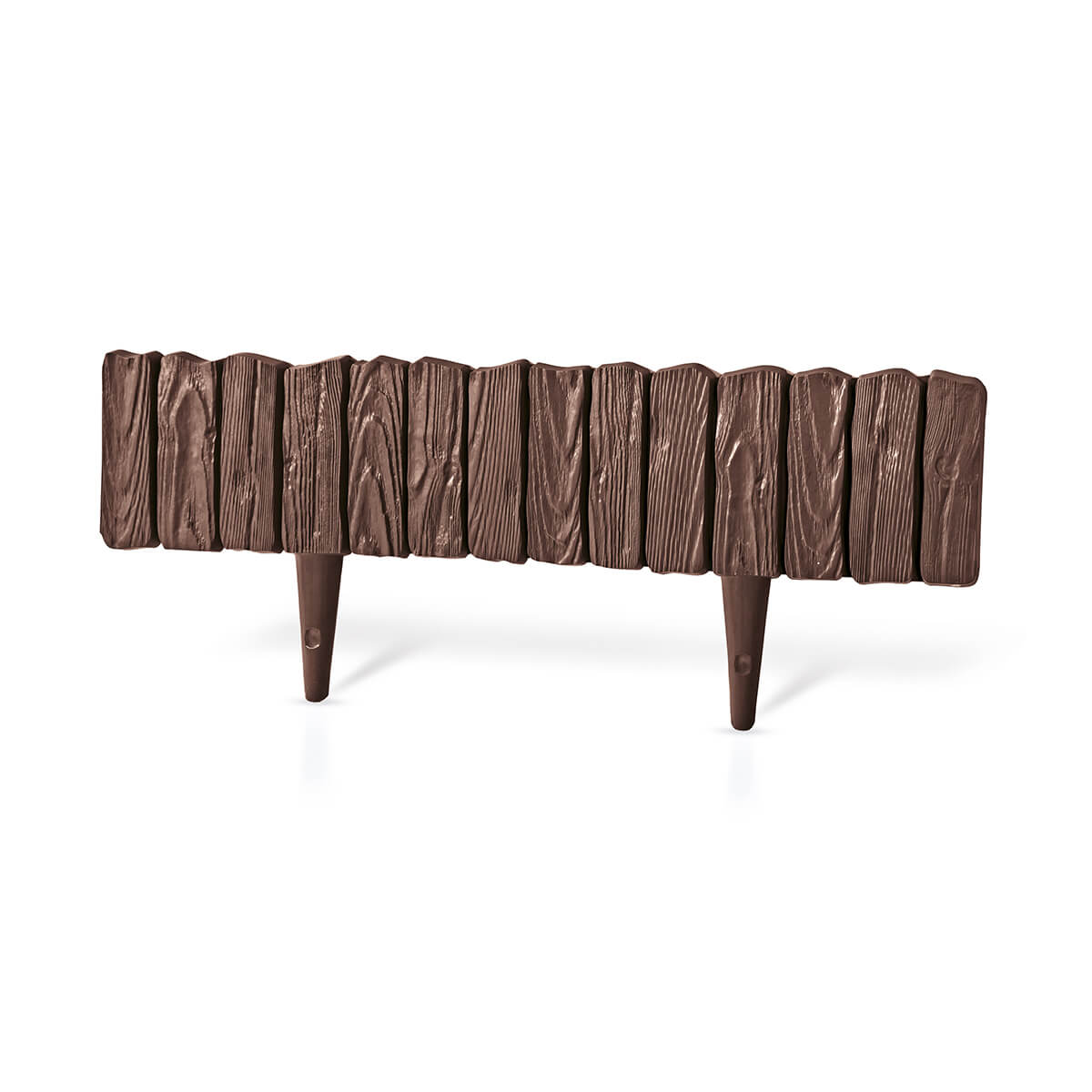 Lawn Edging, Plastic Palisade Wood Effect, 2.32m, Brown for Home and Garden Use