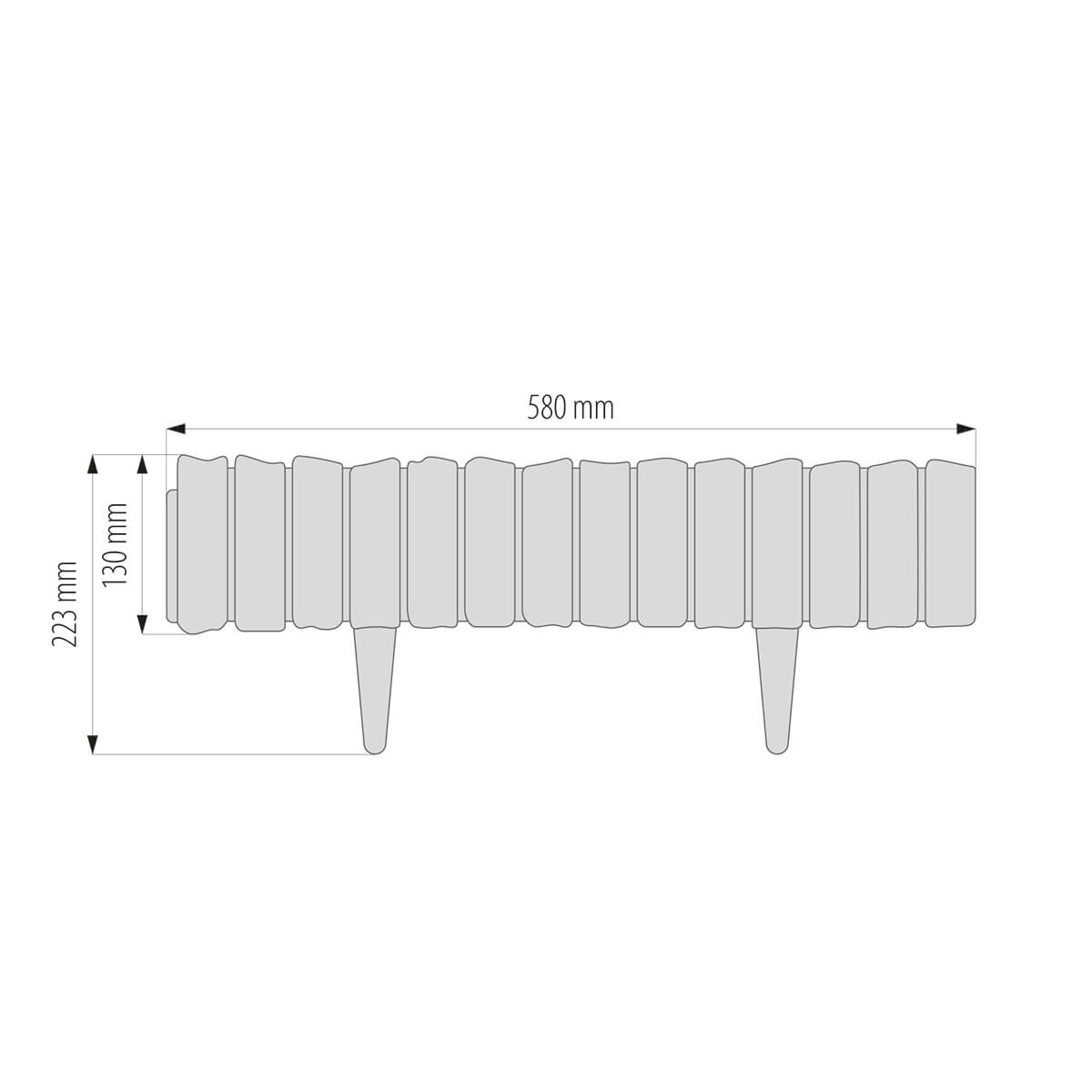 Lawn Edging, Plastic Palisade Wood Effect, 2.32m, Black for Home and Garden Use