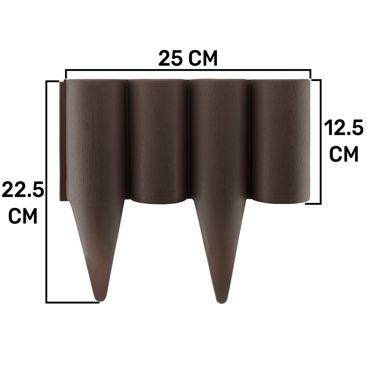 Lawn Edging, Plastic Palisade Wood Effect, 2.5m Box, Brown for Landscape Fabric