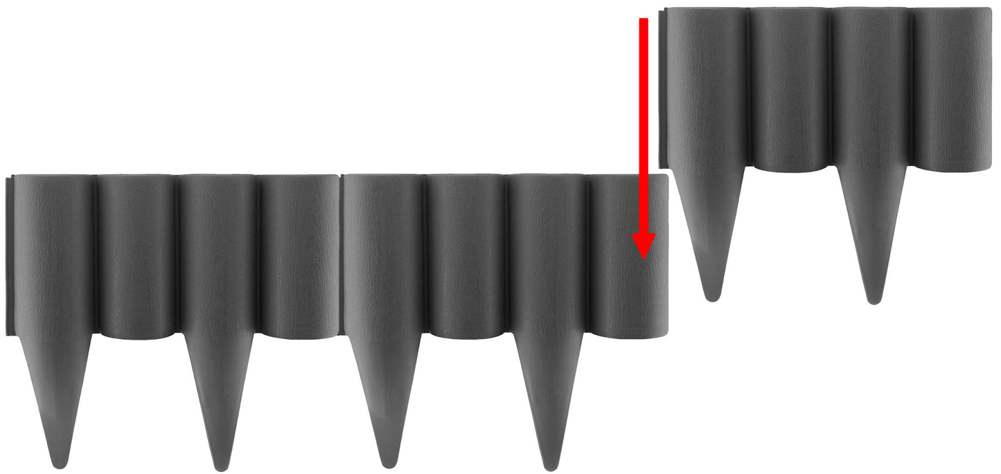 Lawn Edging, Plastic Palisade Wood Effect, 2.5m Box, Gray for DIY Tool Accessory