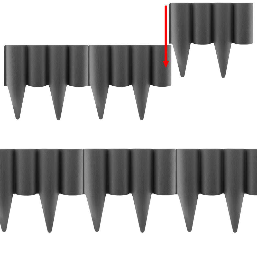 Lawn Edging, Plastic Palisade Wood Effect, 2.5m Box, Gray for DIY Tool Accessory