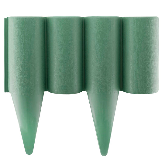 Lawn Edging, Plastic Palisade Wood Effect, 2.5m Box, Green for Landscape Fabric