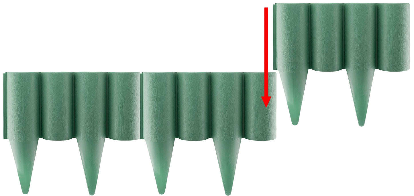 Lawn Edging, Plastic Palisade Wood Effect, 2.5m Box, Green for Landscape Fabric