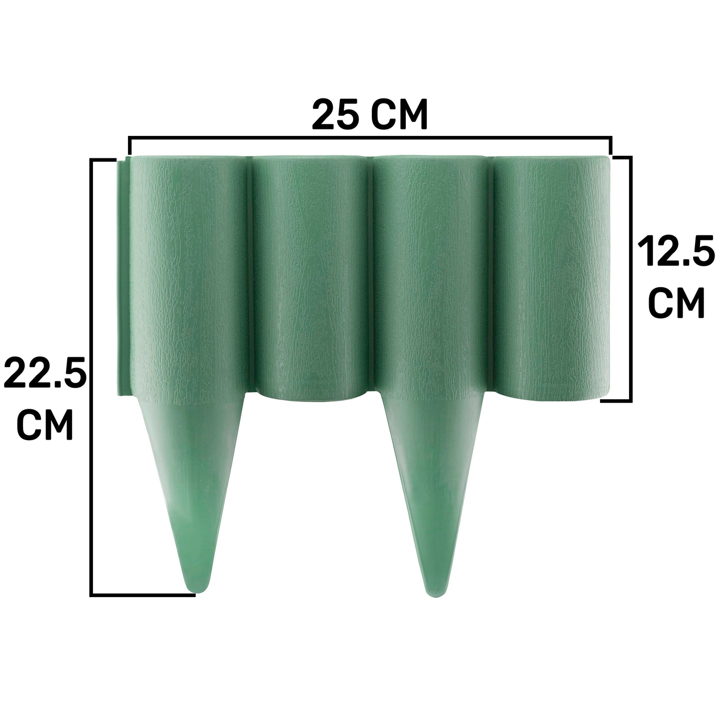 Lawn Edging, Plastic Palisade Wood Effect, 2.5m Box, Green for Landscape Fabric