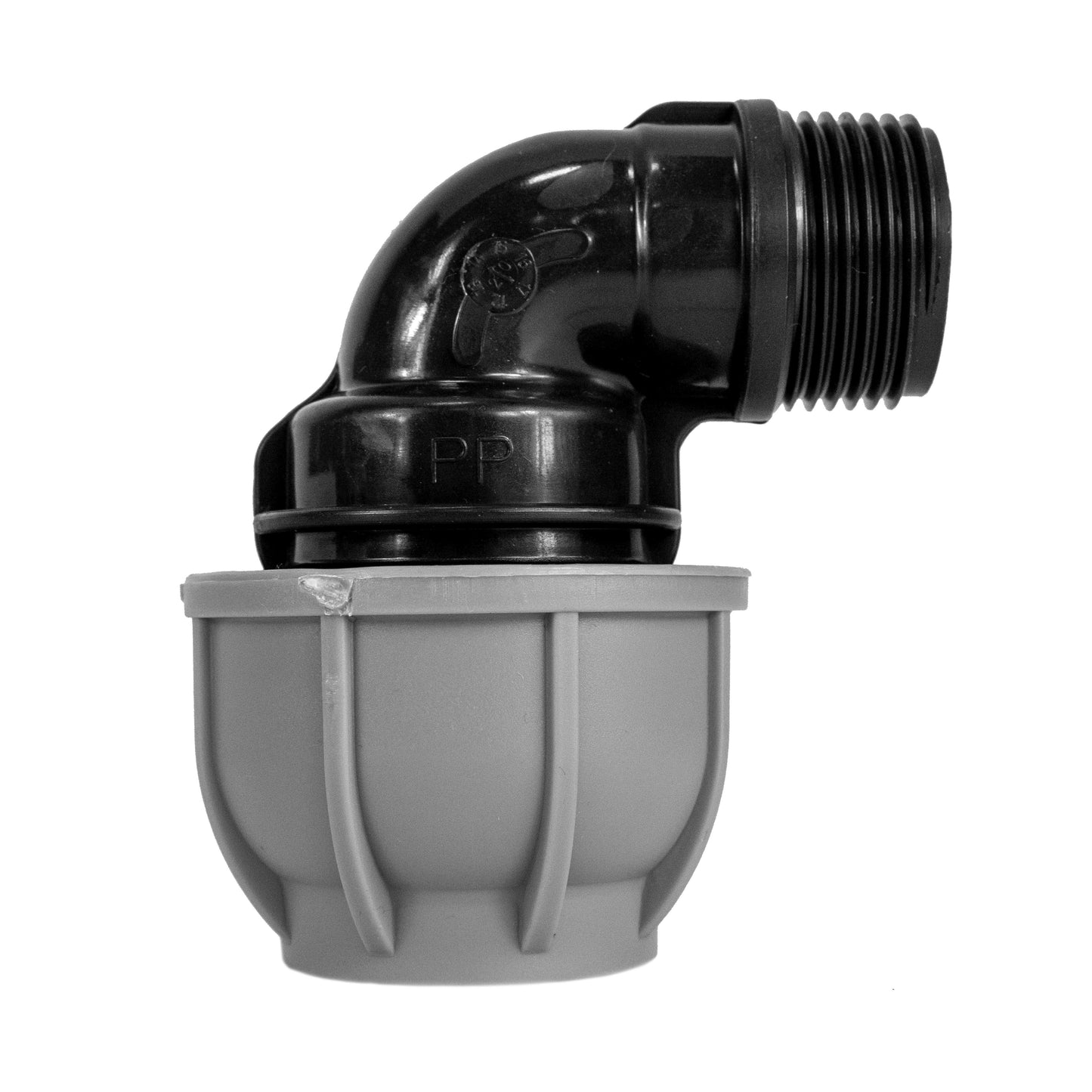 Wall Flange Kit 20mm MDPE - Lever Valve and 20mm MDPE Elbow Outlet Tap Adapter