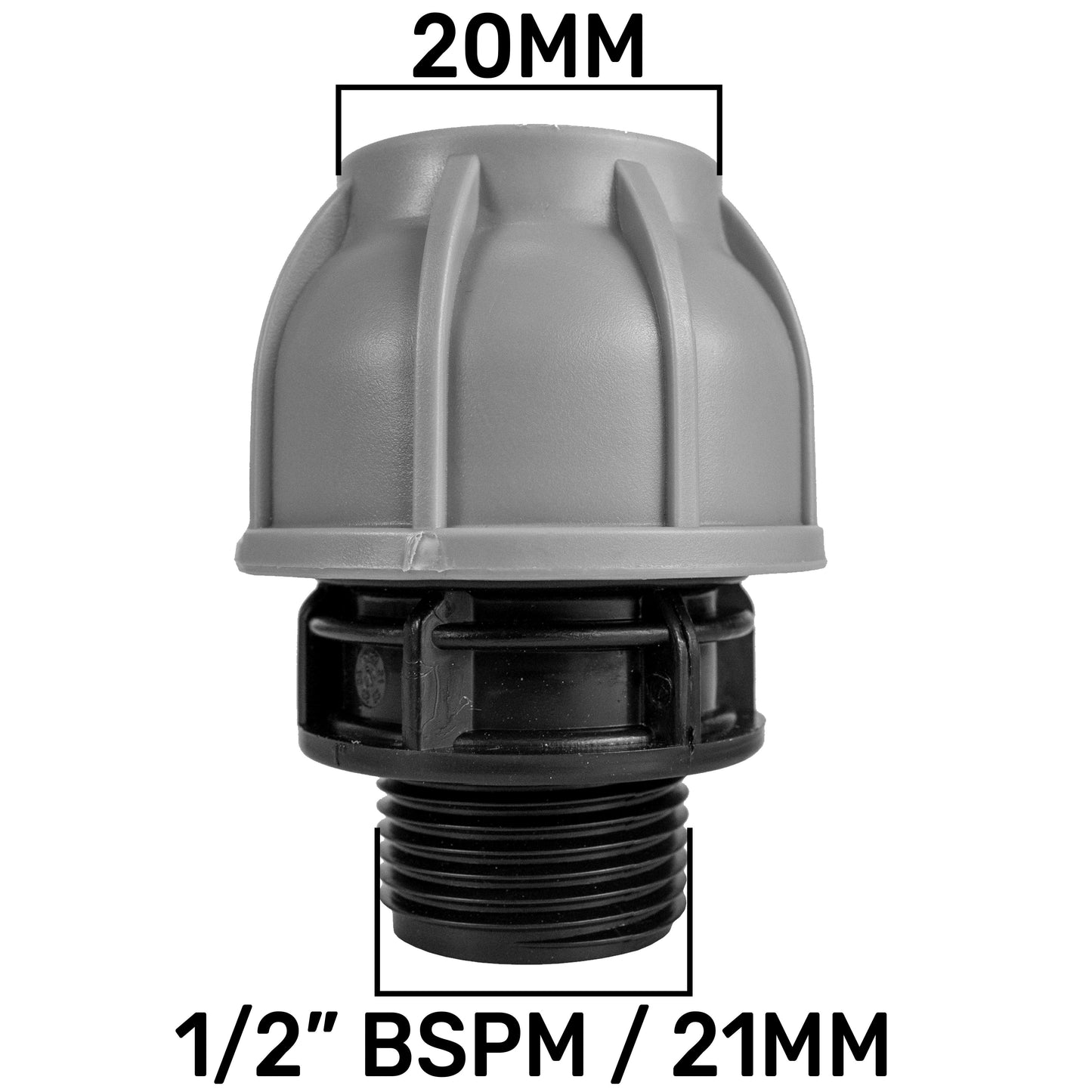 Wall Flange Kit 20mm MDPE - Lever Valve and 20mm MDPE Outlet for Water Connector