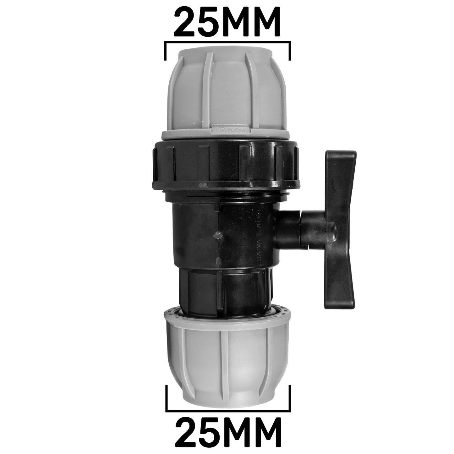 Wall Flange Kit 25mm MDPE + 25mm MDPE Valve + 19mm Barbed Geka Set Claw Coupling