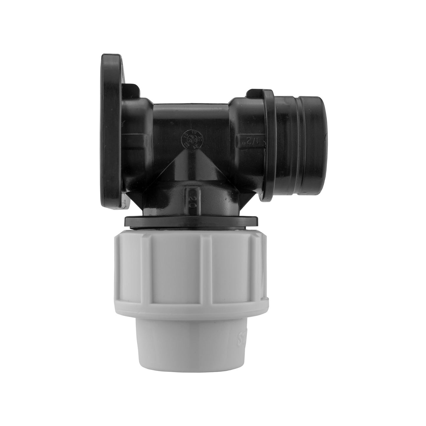 Wall Flange Kit 20mm MDPE - Double Tap with Triple Outlet Thread Water Connector