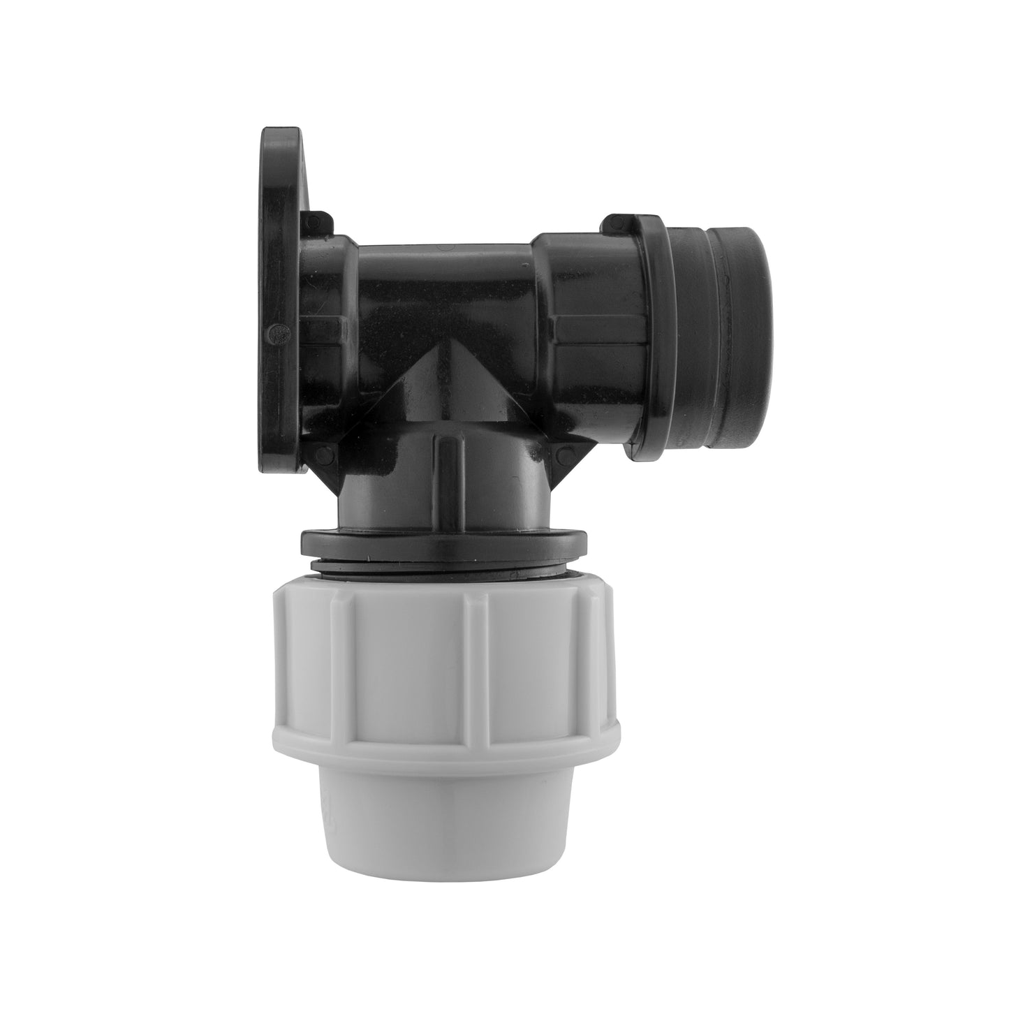 Wall Flange Kit 25mm MDPE + 25mm MDPE Valve + 13mm Barbed Geka Set Claw Coupling