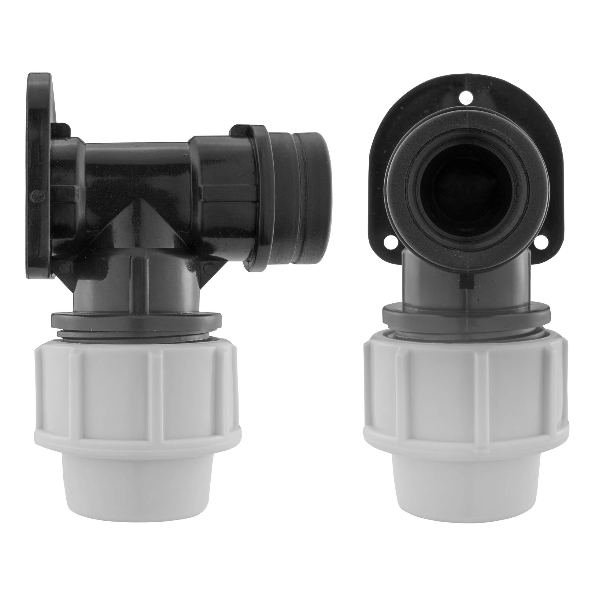 AP Supplies Wall Flange Kit 32mm MDPE + 32mm MDPE Valve + 25mm Barbed Geka Set