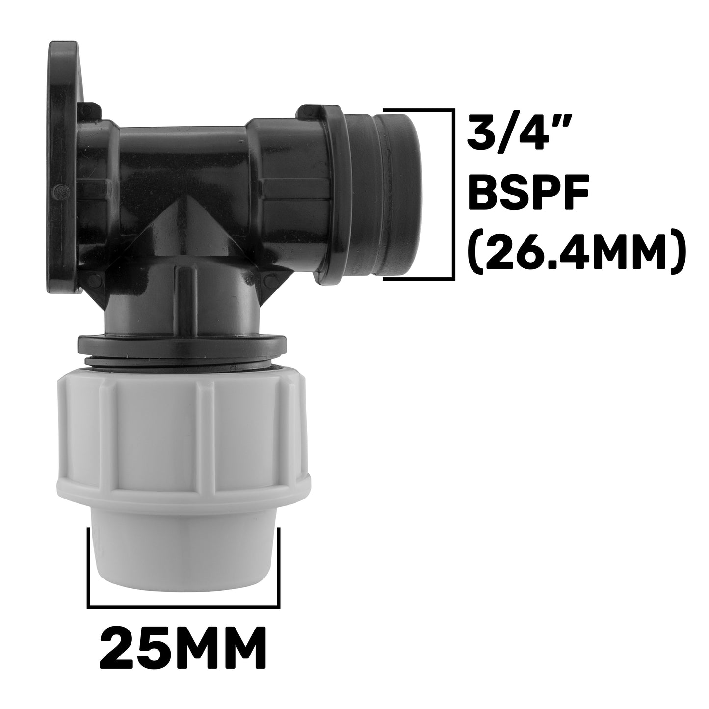 Wall Flange Kit 25mm MDPE + 25mm MDPE Valve BSP Thread Fitting Hose Pipe Fitting