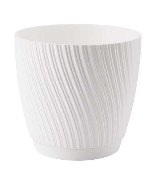 AP Supplies Mika Pot with Saucer 150mm White