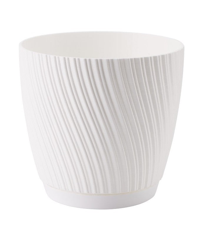 AP Supplies Mika Pot with Saucer 170mm White