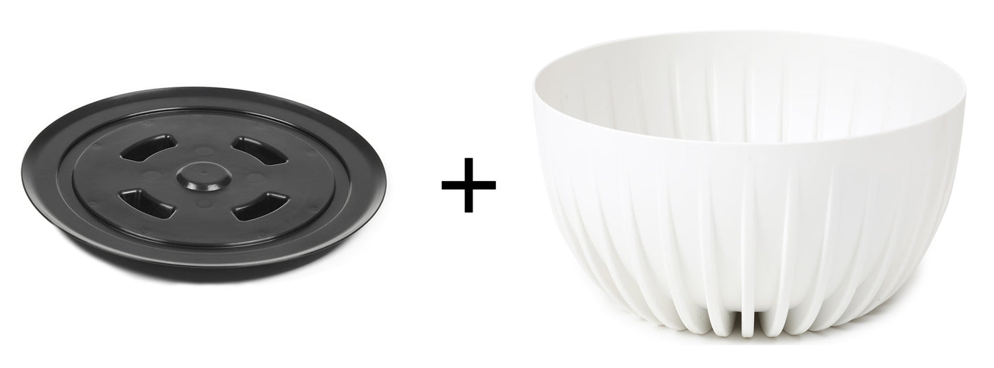 AP Supplies Mira Bowl Pot, Insert and Hole with Plug 300mm White