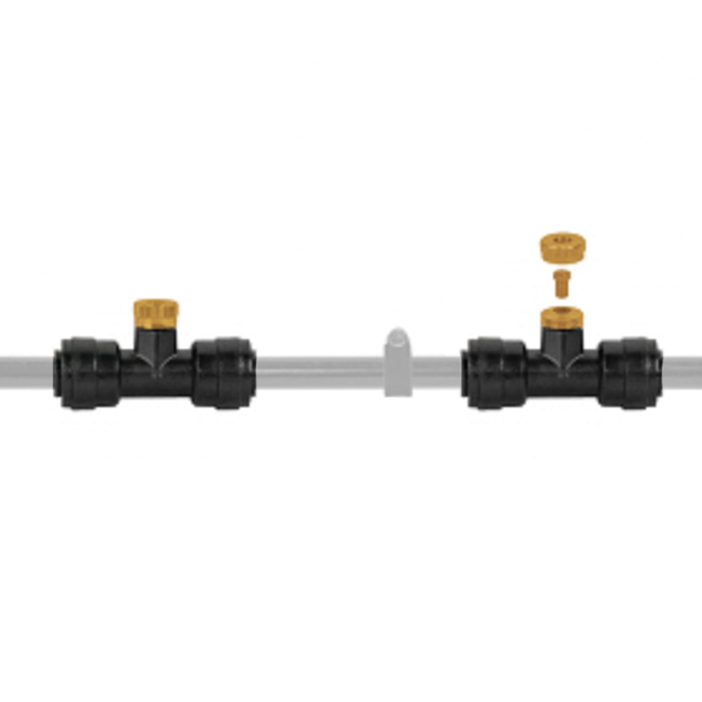 Garden Water Mist Kit, Black Orange, TEE NOZZLE ONLY for Drip Irrigation Fitting