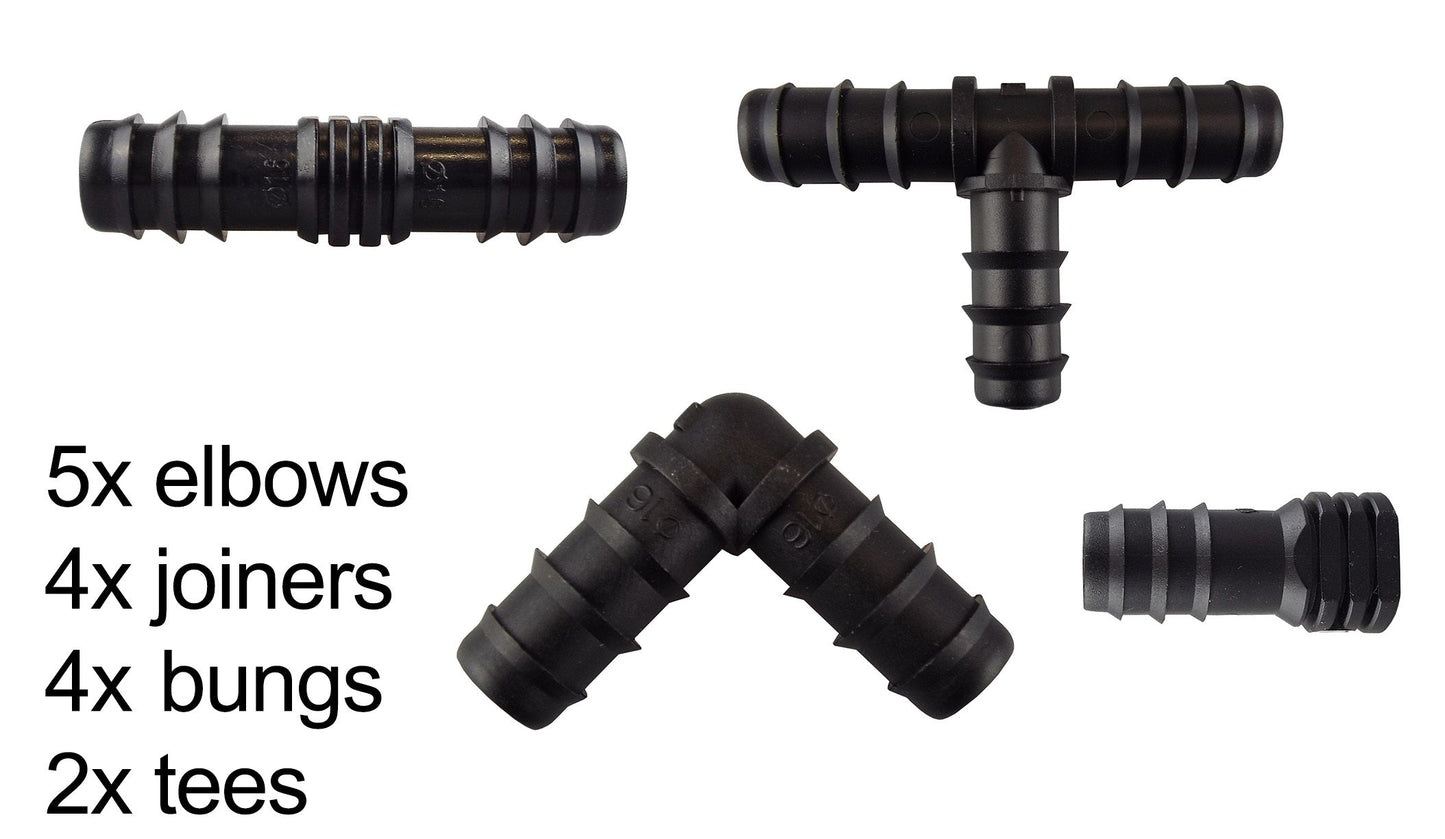 Mix 1/2in Barb Connectors POROUS15 Drip Irrigation Fitting Garden Irrigation Kit