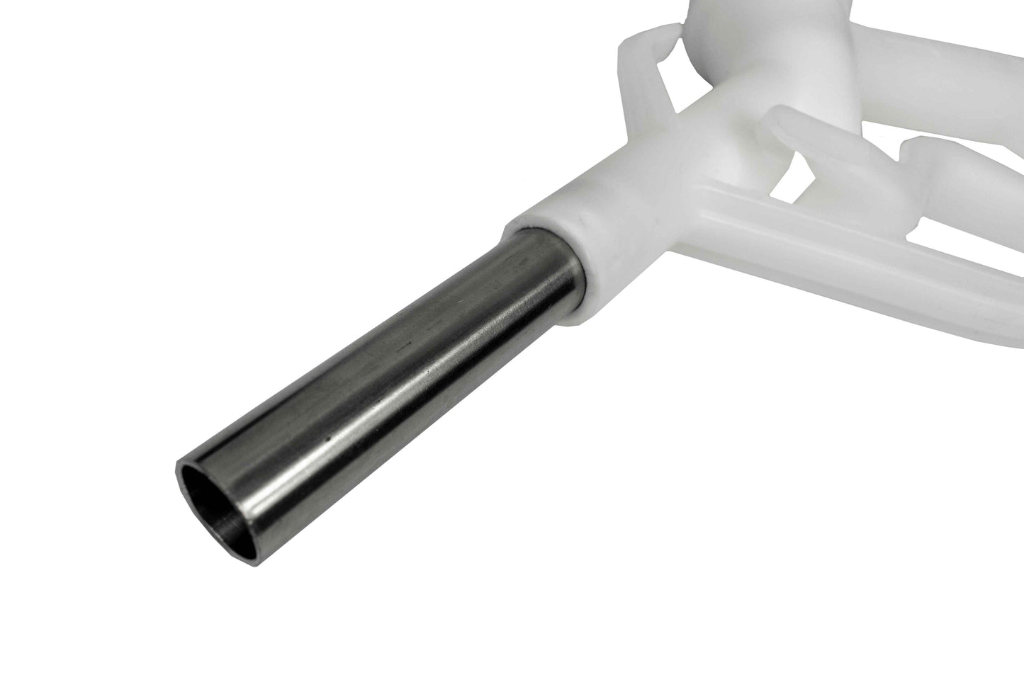 Fuel Gun White 1in Barb Inlet - Metal Outlet Barb Connector Car Winter Essential