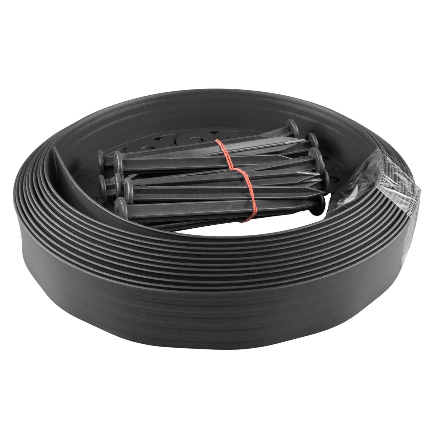 Lawn Border Set, Easy Border 60mm Black 10m With Pegs for Home and Garden Use