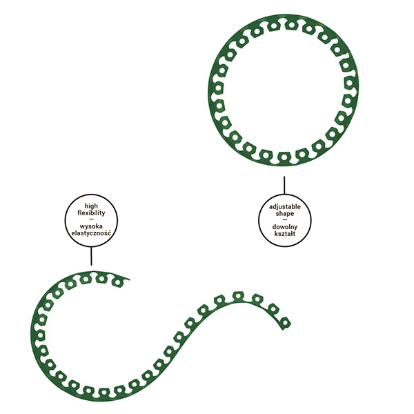Lawn Border Set, Easy Border 50mm Green 10m with Pegs for Home and Garden Use