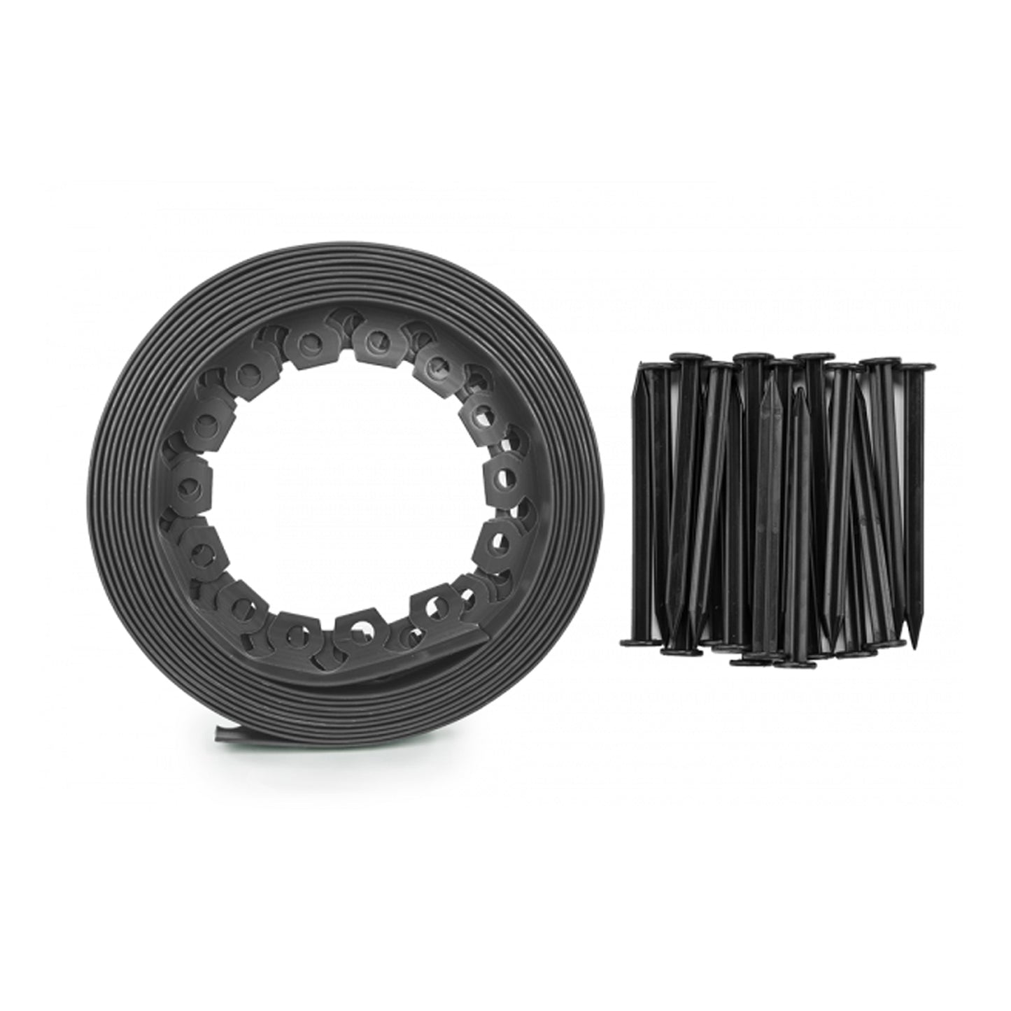 Lawn Border Set, Easy Border 40mm Gray 10m with Pegs for Home and Garden Use