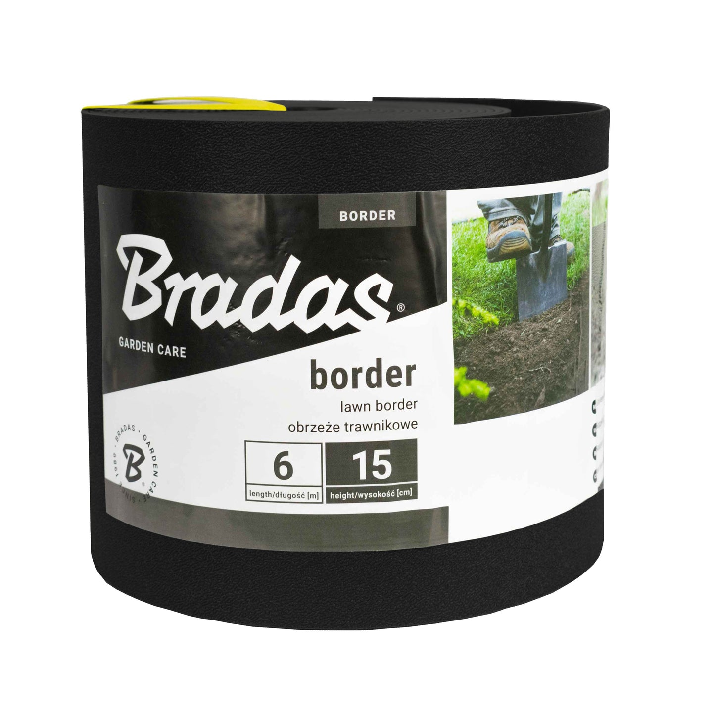 Heavy Duty Lawn Border Edging, 6m x 15cm, Black for Home and Garden Use