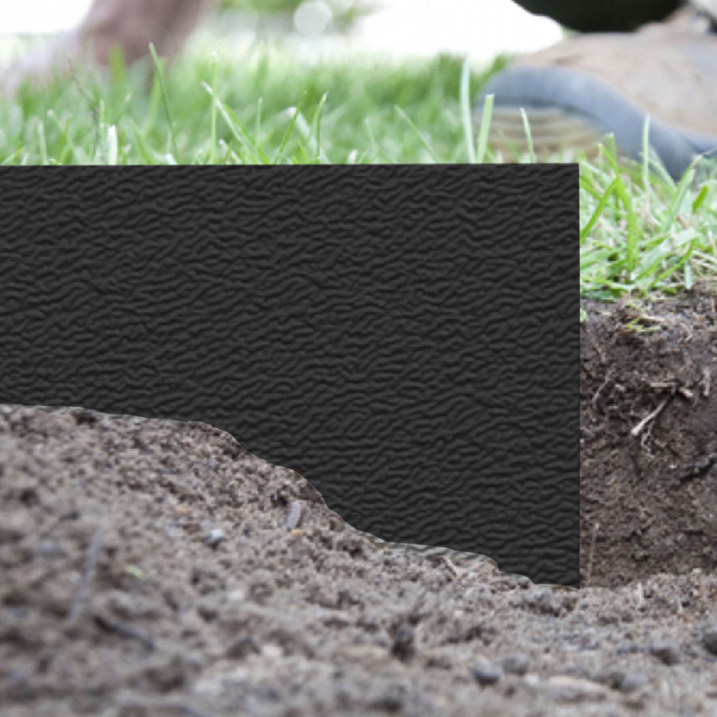 Heavy Duty Lawn Border Edging, 6m x 15cm, Black for Home and Garden Use