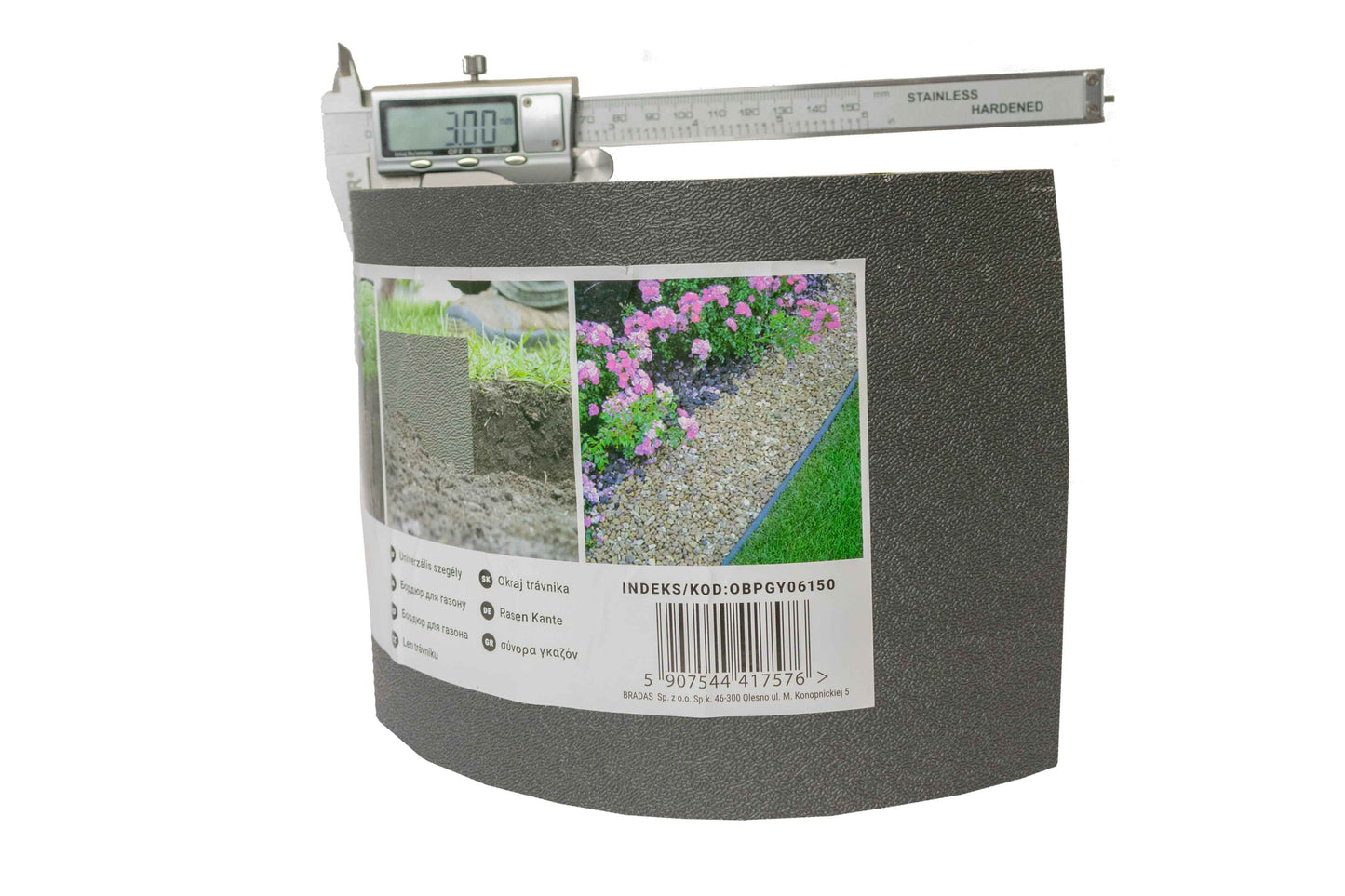 Heavy Duty Lawn Border Edging, 6m x 15cm, Gray for Home and Garden Use