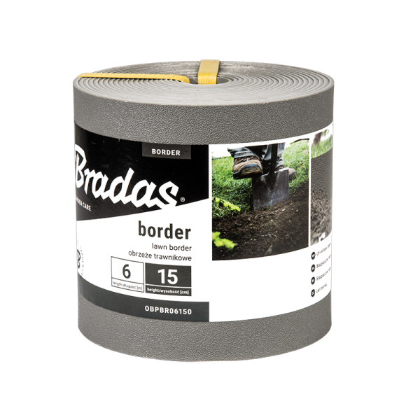 Heavy Duty Lawn Border Edging, 6m x 15cm, Gray for Home and Garden Use