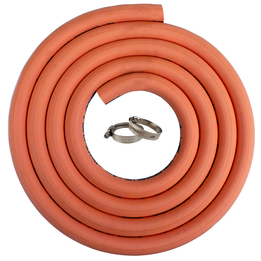 AP Supplies Rubber Gas Pipe 8mm set with 2 hose clamps - 1m+ 2 hose clamps