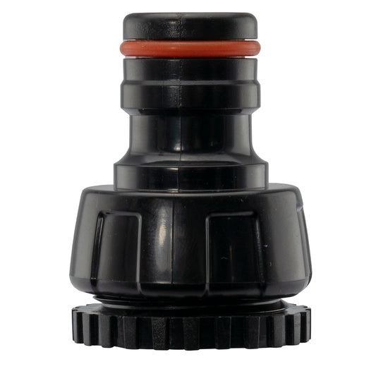 Female Tap Connector 1in-3/4in BSPF Max Flo Black Orange Drip Irrigation Fitting