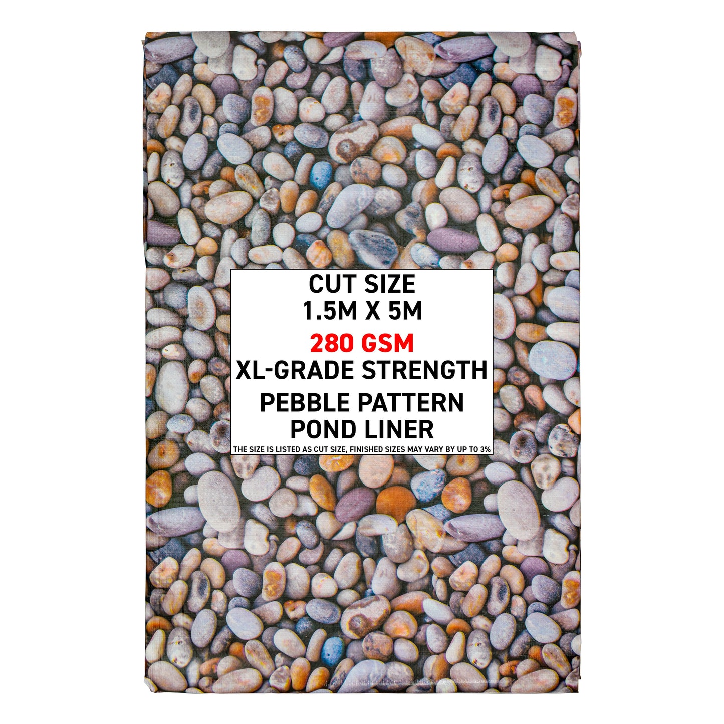 Pond Liner HD-Grade 1.5m x 5m Waterproof Pond Membrane Pond Underlay Included