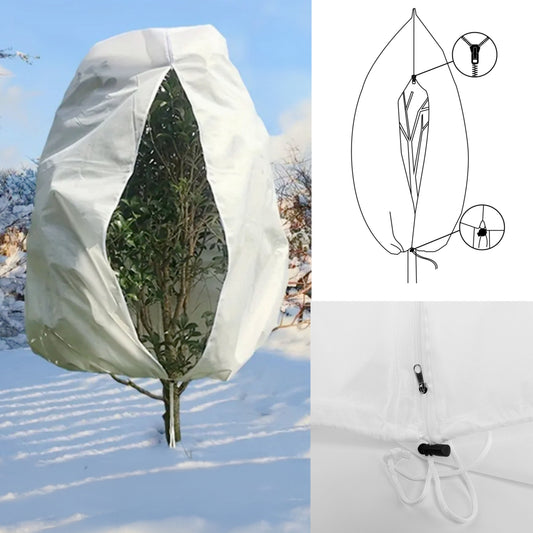 AP Supplies Protective Plant Cover, 50gsm Sack with Cord and Zipper, Diameter: 89cm, Size: 1.4m x 2.2 m