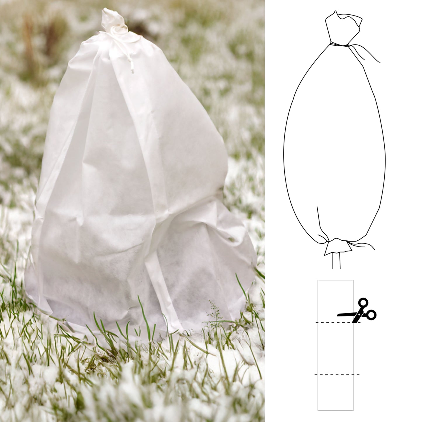 AP Supplies Protective Plant Cover, 50gsm Sleeve, Diameter: 64cm, Size: 1m x 10m