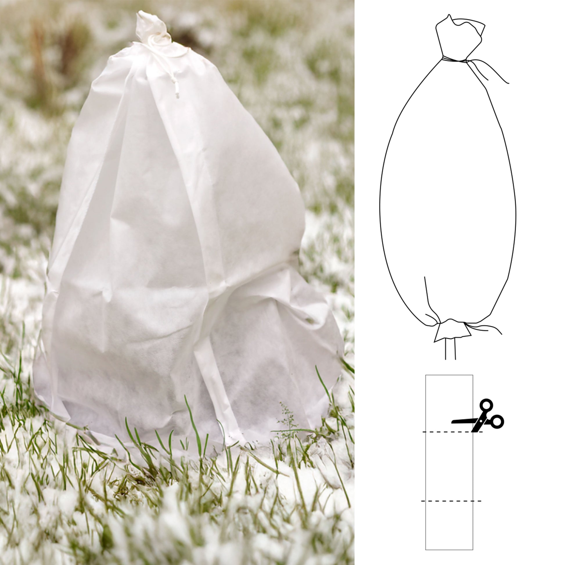 AP Supplies Protective Plant Cover, 50gsm Sleeve, Diameter: 64cm, Size: 1m x 10m