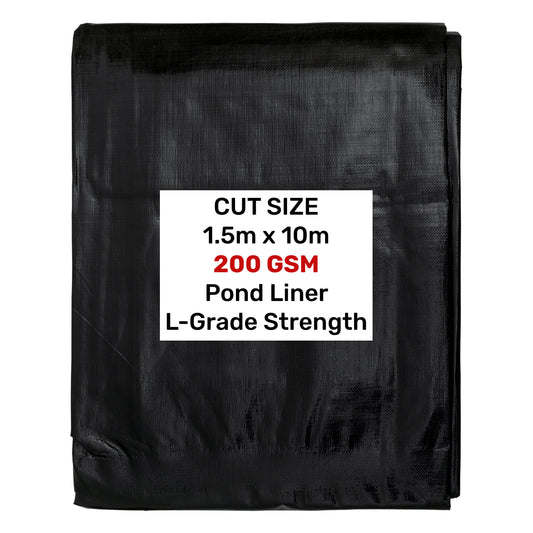 Pond Liner L-Grade 1.5m x 10m Heavy Duty Outdoor Sheet Waterproof Pond Membrane