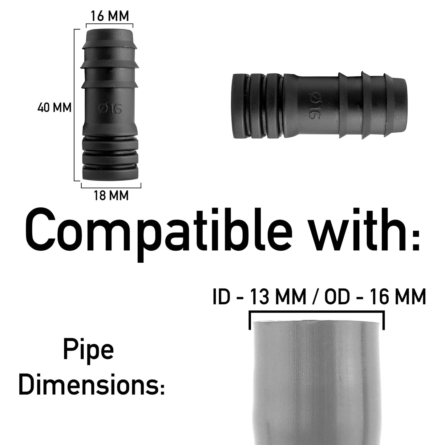 Plug for 1/2in Irrigation Pipe Drip Irrigation Fitting Garden Irrigation Kit