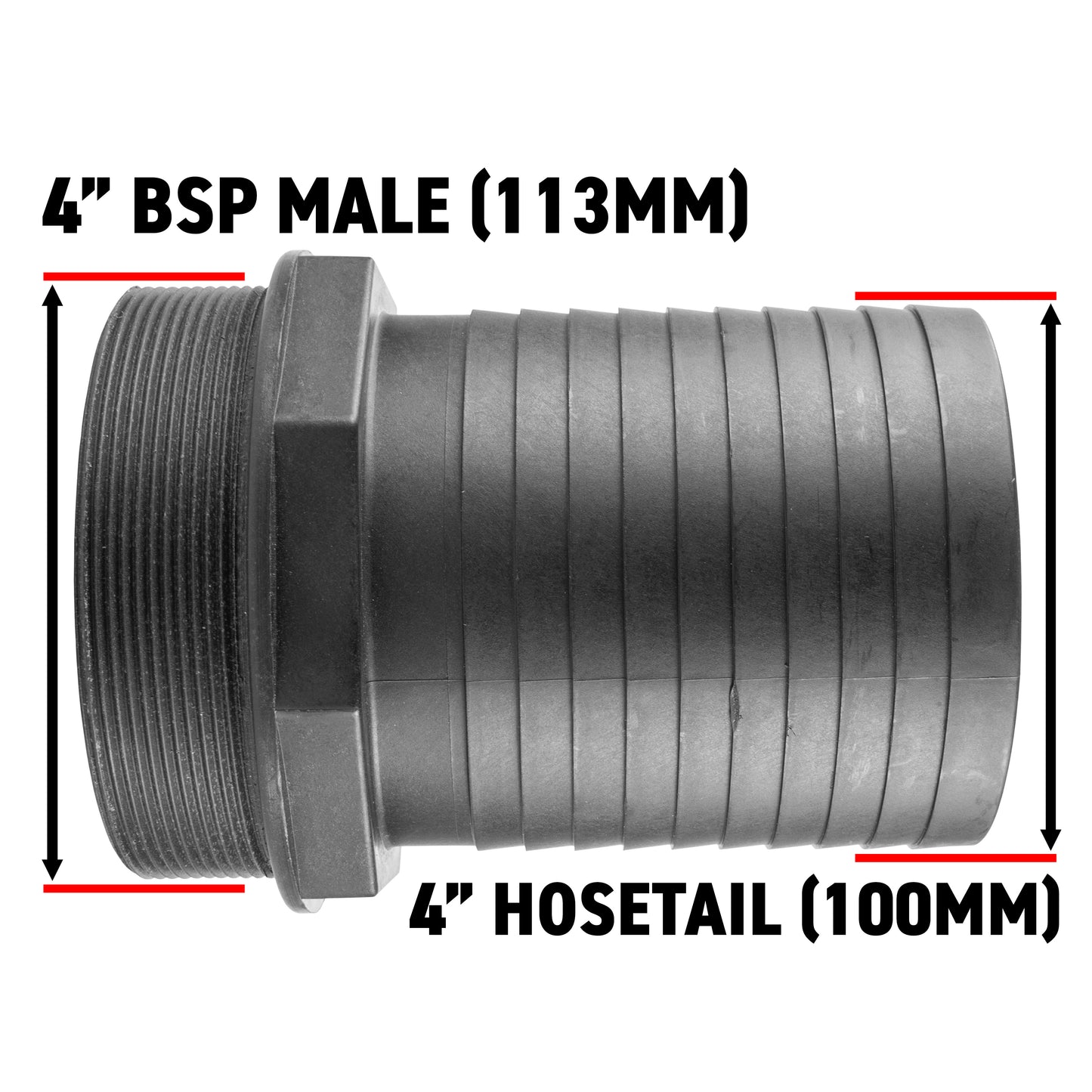Pond Straight Connector 4in BSPM - 100mm Outdoor Watering Kit Hose Connector Set