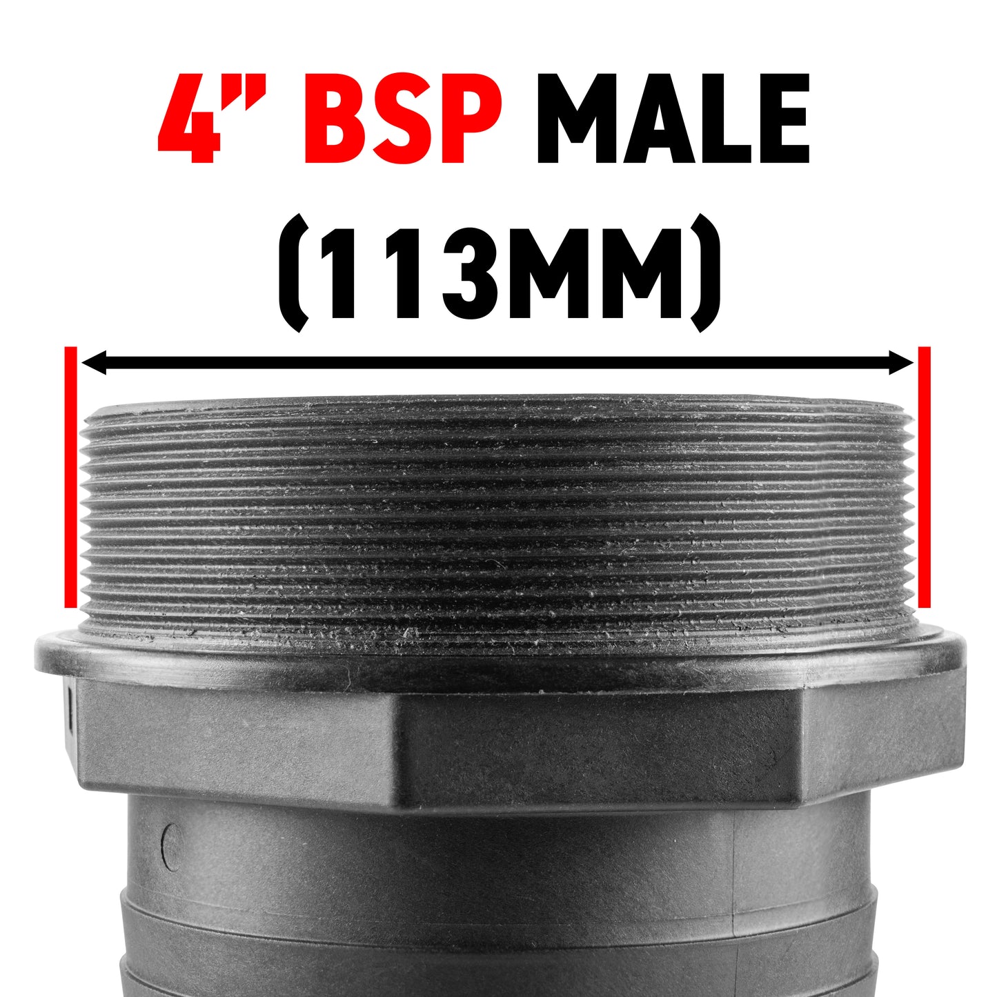 Pond Straight Connector 4in BSPM - 100mm Outdoor Watering Kit Hose Connector Set