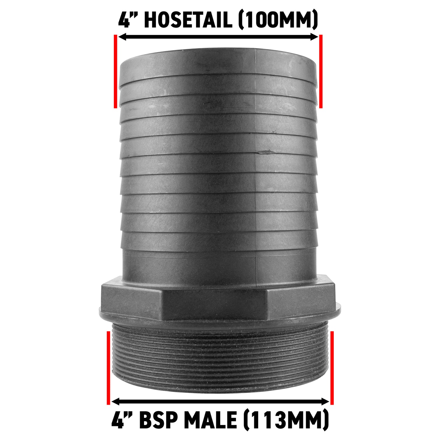 Pond Straight Connector 4in BSPM - 100mm Outdoor Watering Kit Hose Connector Set