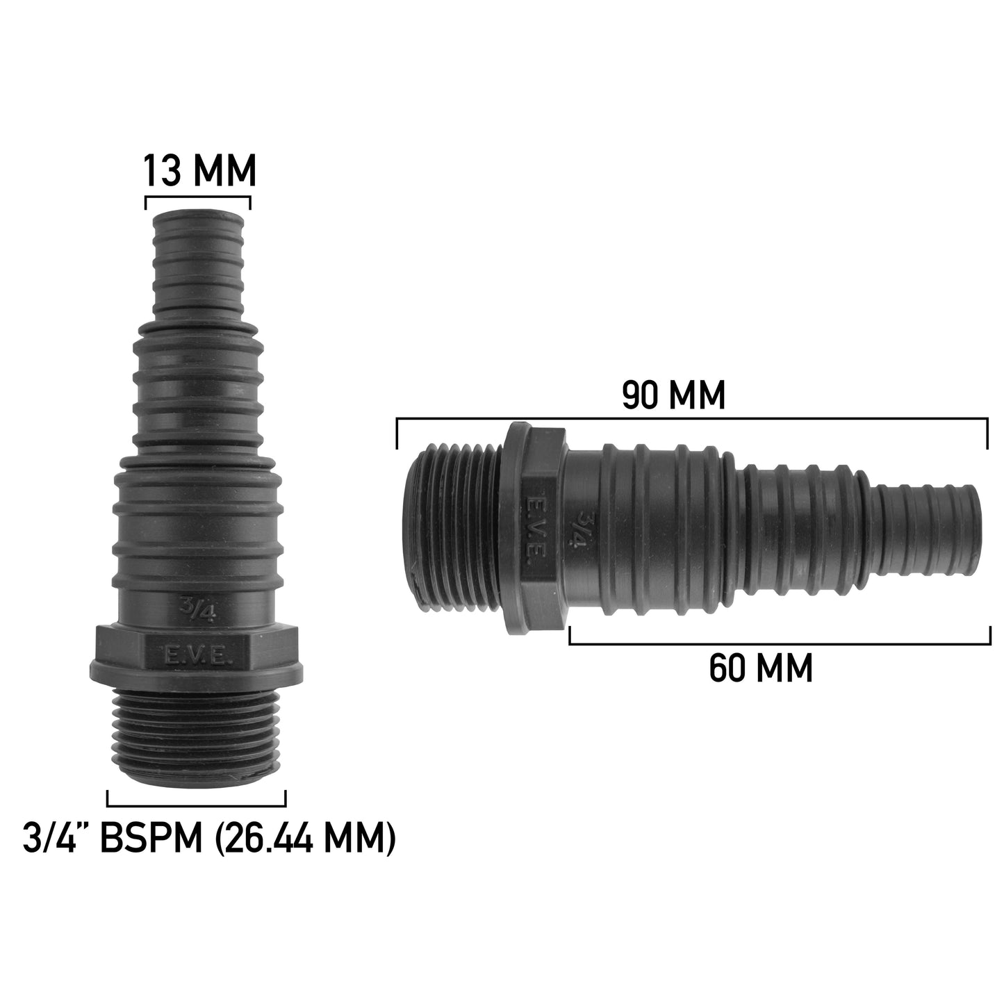IBC 2 S60X6 Cap with Pond Connector 13/20/25mm Barb for DIY Workshop Accessory