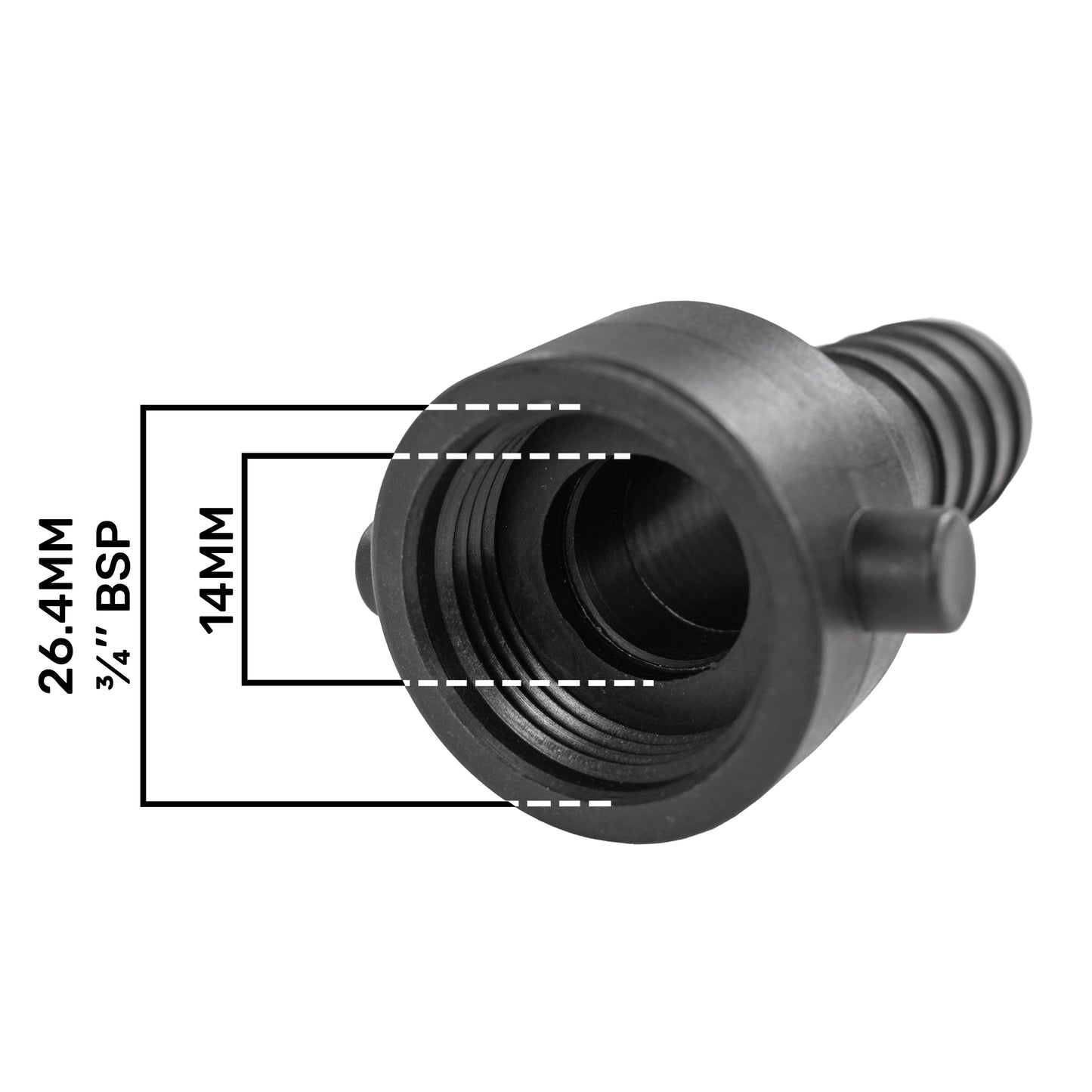 Pond Straight Connector 3/4in BSPF - 19mm Outdoor Watering Kit Hose Pipe Fitting
